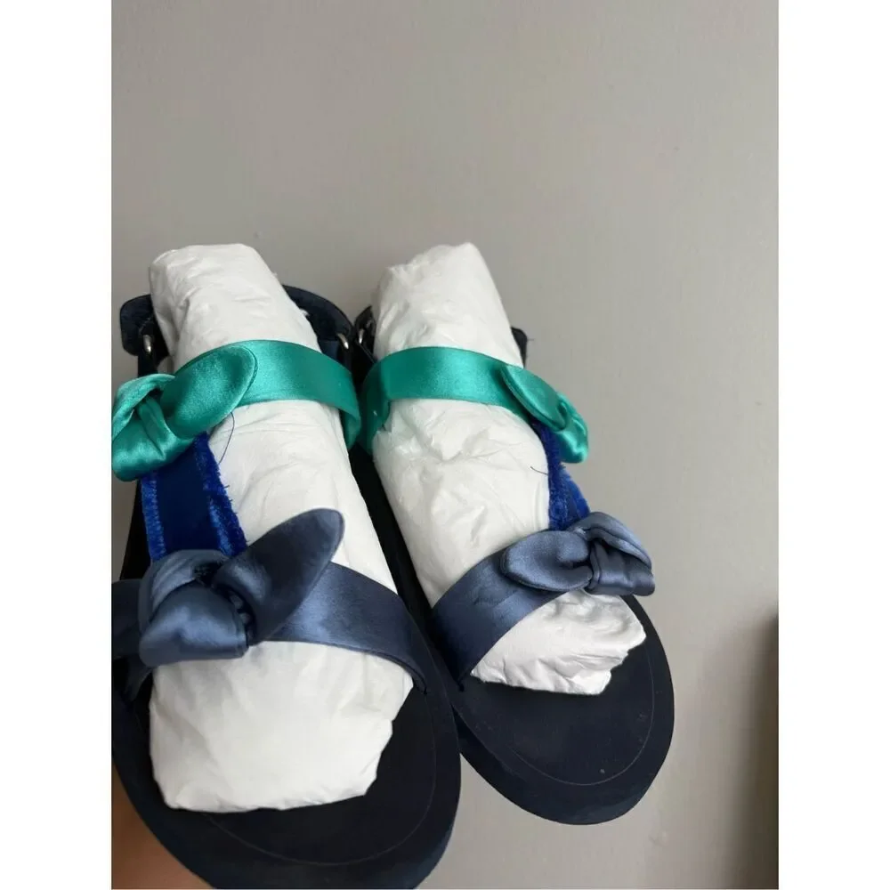 Stuart Weitzman satin knot slingback sandals size 7